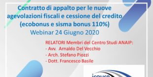 Webinar – Contratto Di Appalto Per Le Nuove Agevolazioni Fiscali E Cessione Del Credito 110%