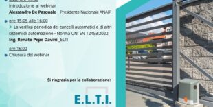 Cancelli Automatici UNI EN 12453:2022 – WEBINAR 29 OTTOBRE 2026
